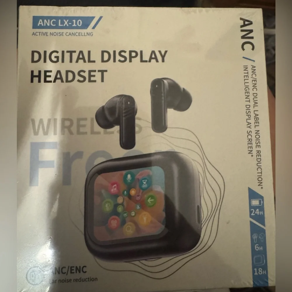 LX-10 Black Wireless Headset with Digital Display